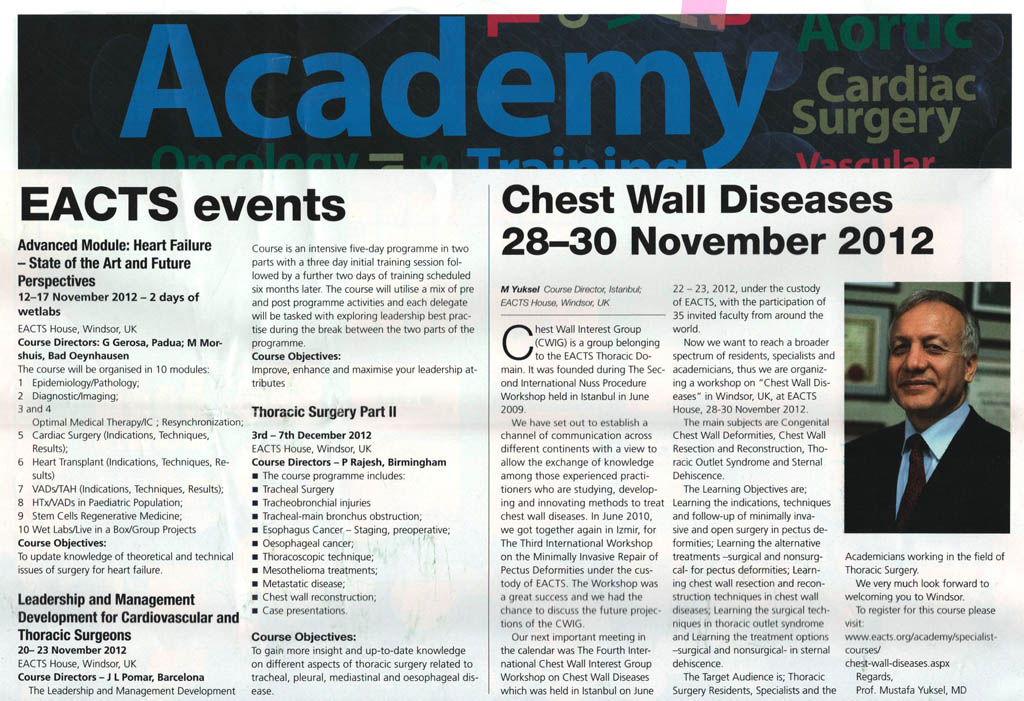 Chest Wall Diseases 28-30 November 2012